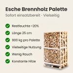 Palette kammergetrocknetes gespalten Esche Brennholz 25cm – Bild 3