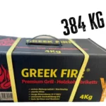 Greek Fire Premium Holzkohlebriketts 4 kg - Palette 96 Stk. (384 kg)