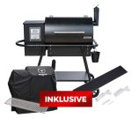 Moesta Pelletgrill Sheriff - Grillfürst Sonderedition - Mattschwarz - inkl. Abdeckhaube, Ablagebrett und Warmhalterost – Bild 2