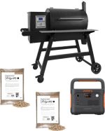 Moesta Pelletgrill Sheriff 2.0 mit Ablagebrett grau + tragbare Powerstation – Bild 2
